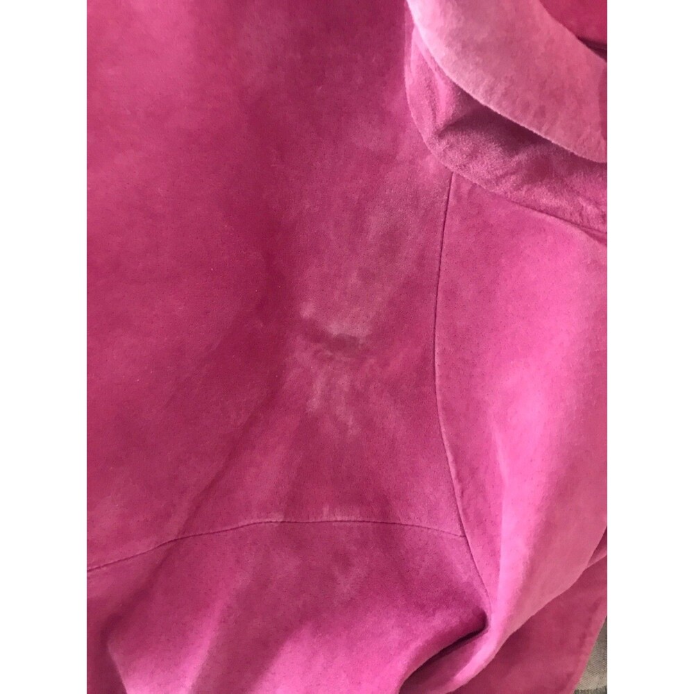 JONES New York Fuchsia Pink Suede Leather Blazer Jacket Button Front VINTAGE NWT - Picture 12 of 14